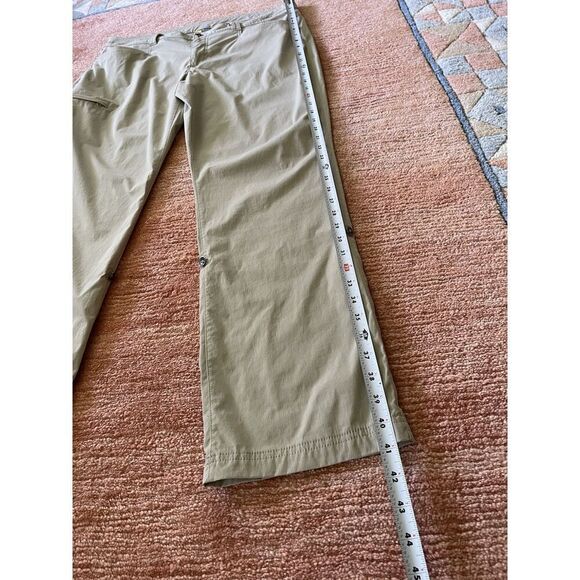 Eddie Bauer Pants Womens 16 Tan Outdoor Nylon Stretch Hiking Roll Up Hem Casual - Picture 4 of 9